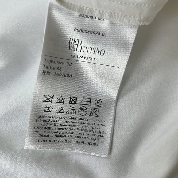 RED VALENTINO WHITE POPLIN DRESS WITH BOW BACK DETAIL SIZE 38 - Picture 5 of 5